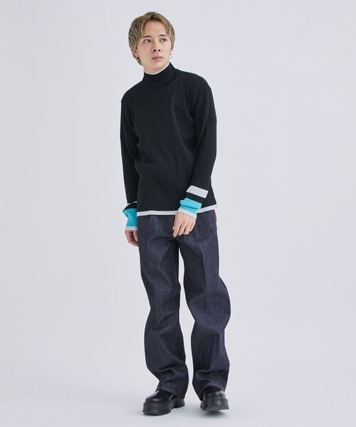 LiNoH(リノー)の「MULTI COLOR RIB KNIT/マルチカラーリブニット(ニット/セーター・メンズ・ブルー/グリーン/ダークグレー・1/2)」の22枚目の写真