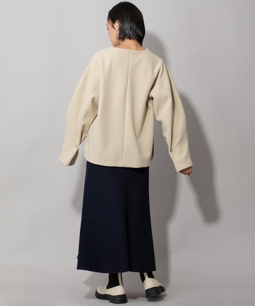 Munich(ミューニック)の「ウォームソフトダブルジャージタックスリーブトップス(Tシャツ/カットソー・レディース・ブラック/モカ/ライトベージュ・FREE)」の7枚目の写真