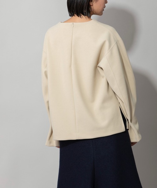 Munich(ミューニック)の「ウォームソフトダブルジャージタックスリーブトップス(Tシャツ/カットソー・レディース・ブラック/モカ/ライトベージュ・FREE)」の19枚目の写真