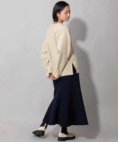 Munich(ミューニック)の「ウォームソフトダブルジャージタックスリーブトップス(Tシャツ/カットソー・レディース・ブラック/モカ/ライトベージュ・FREE)」の15枚目の写真