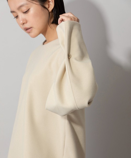 Munich(ミューニック)の「ウォームソフトダブルジャージタックスリーブトップス(Tシャツ/カットソー・レディース・ブラック/モカ/ライトベージュ・FREE)」の16枚目の写真