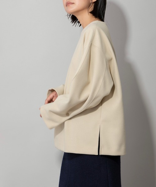 Munich(ミューニック)の「ウォームソフトダブルジャージタックスリーブトップス(Tシャツ/カットソー・レディース・ブラック/モカ/ライトベージュ・FREE)」の22枚目の写真