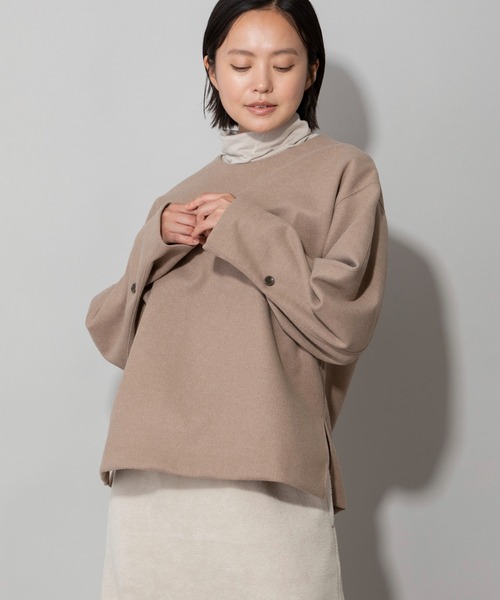 Munich(ミューニック)の「ウォームソフトダブルジャージタックスリーブトップス(Tシャツ/カットソー・レディース・ブラック/モカ/ライトベージュ・FREE)」の20枚目の写真