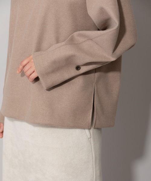 Munich(ミューニック)の「ウォームソフトダブルジャージタックスリーブトップス(Tシャツ/カットソー・レディース・ブラック/モカ/ライトベージュ・FREE)」の6枚目の写真