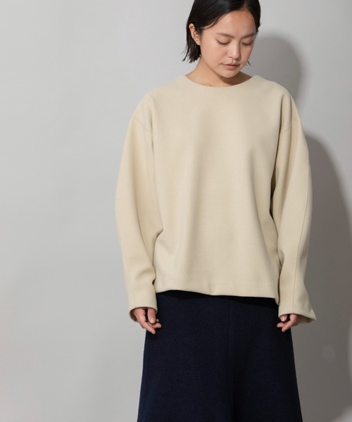 Munich(ミューニック)の「ウォームソフトダブルジャージタックスリーブトップス(Tシャツ/カットソー・レディース・ブラック/モカ/ライトベージュ・FREE)」の4枚目の写真