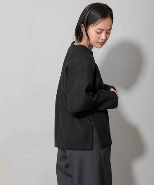 Munich(ミューニック)の「ウォームソフトダブルジャージタックスリーブトップス(Tシャツ/カットソー・レディース・ブラック/モカ/ライトベージュ・FREE)」の10枚目の写真