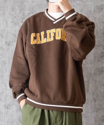 Ritzy（リッツィー）の「裏起毛リブラインVネックロゴスウェット(CALIFORNIA)（スウェット・メンズ）」