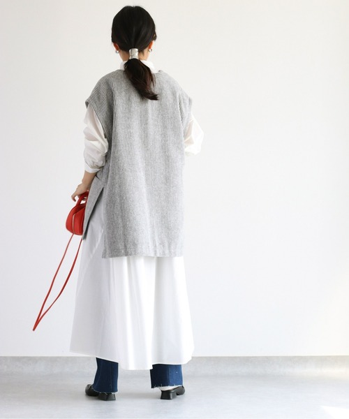 cepo(セポ)の「ネップストライプ サイドスリットベスト(ベスト・レディース・ブラウン/グレー・M)」の19枚目の写真