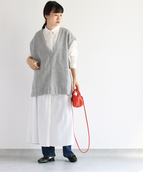 cepo(セポ)の「ネップストライプ サイドスリットベスト(ベスト・レディース・ブラウン/グレー・M)」の17枚目の写真