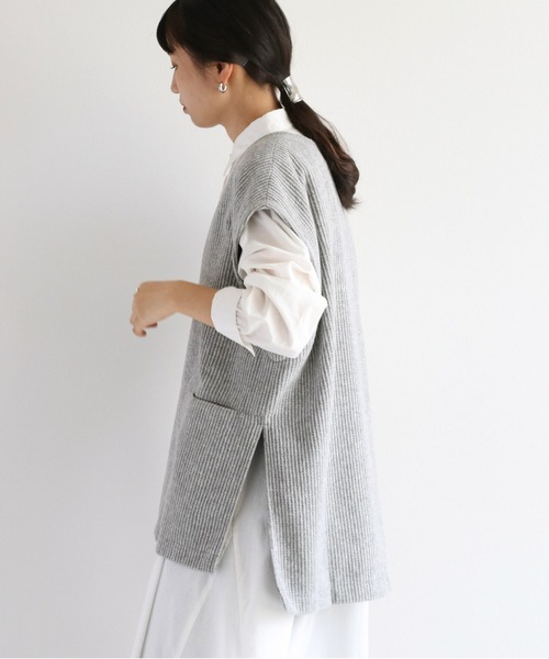 cepo(セポ)の「ネップストライプ サイドスリットベスト(ベスト・レディース・ブラウン/グレー・M)」の14枚目の写真