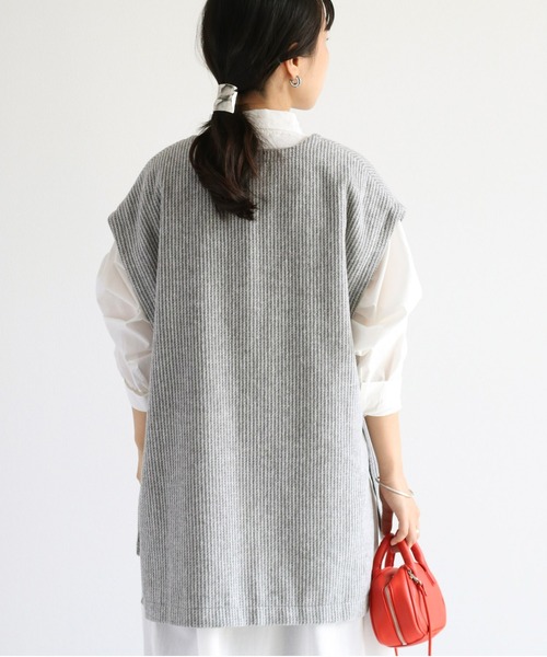 cepo(セポ)の「ネップストライプ サイドスリットベスト(ベスト・レディース・ブラウン/グレー・M)」の15枚目の写真