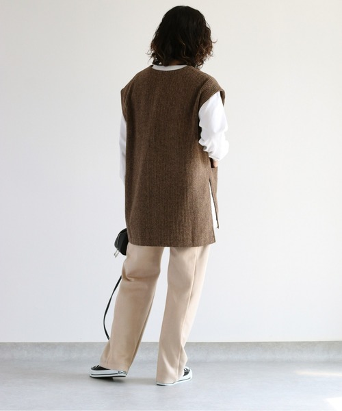 cepo(セポ)の「ネップストライプ サイドスリットベスト(ベスト・レディース・ブラウン/グレー・M)」の10枚目の写真