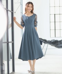 ワンピース パーテォードレス Aライン エレガント ミモレ丈 Amazon | [EightSTAR Dress] 結婚式ドレス ワンピース 袖あり 袖