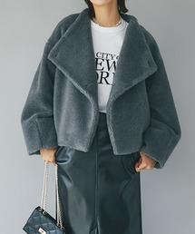 ウール混で冬まで安心して着れる/ウールブレンドボアコート