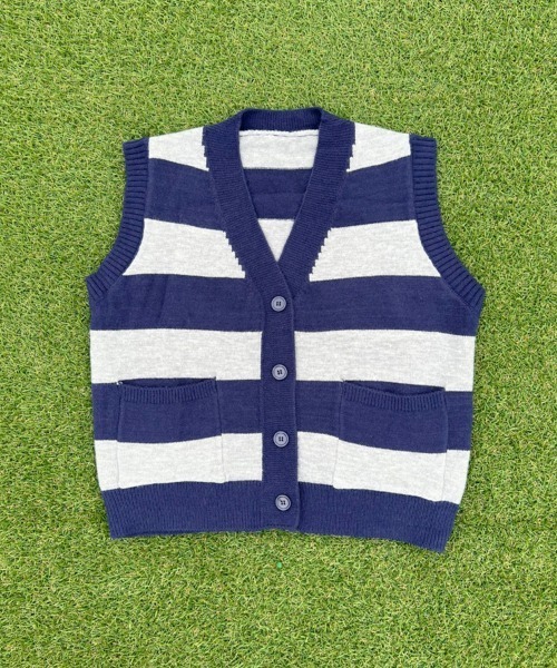BEATJIVE（ビートジャイブ）の「ボーダー ベスト ニット カーディガン レディース（ニット/セーター・レディース・ブラック系その他/ブラウン系その他/ブルー系その他・FREE）」の17枚目の写真