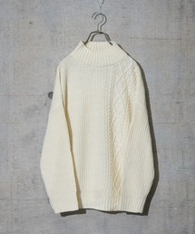 【50】ケーブル切り替え ボトルネックニット