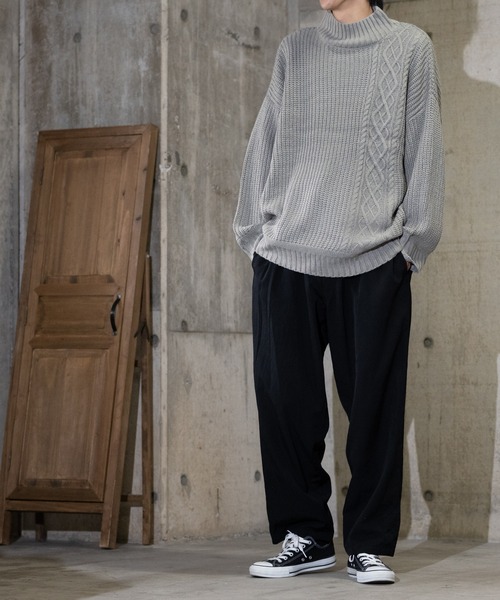 JOHN'S CLOSET(ジョンズクローゼット)の「【50】ケーブル切り替え ボトルネックニット(ニット/セーター・メンズ・ホワイト/グリーン/ベージュ/ブラック/グレー・MEDIUM/LARGE)」の13枚目の写真