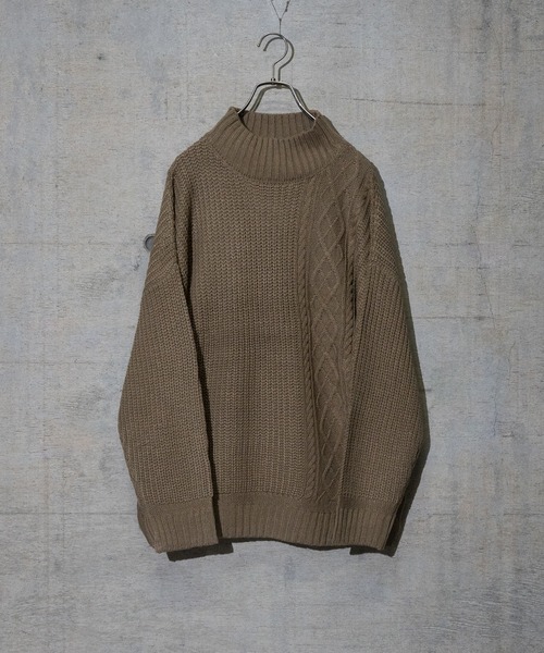 JOHN'S CLOSET(ジョンズクローゼット)の「【50】ケーブル切り替え ボトルネックニット(ニット/セーター・メンズ・ホワイト/グリーン/ベージュ/ブラック/グレー・MEDIUM/LARGE)」の16枚目の写真