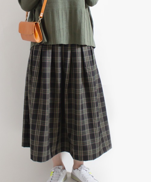 ALL ORDINARIES（オールオーディナリーズ）の「チェックWタックスカート（スカート・レディース・グリーン/レッド・F）」の2枚目の写真