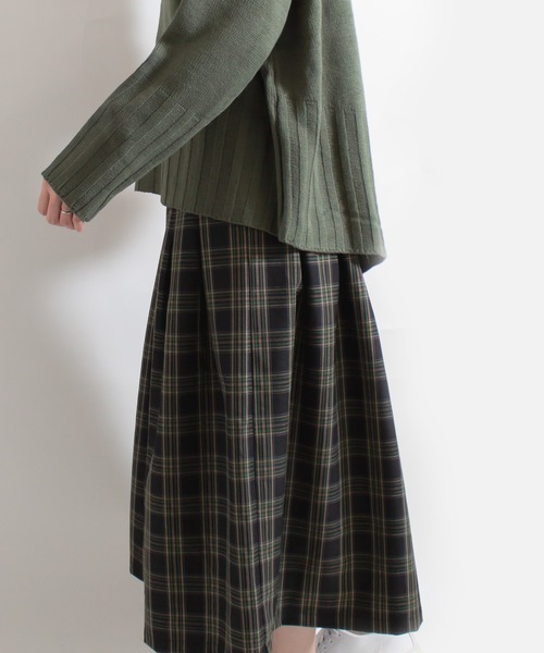 ALL ORDINARIES（オールオーディナリーズ）の「チェックWタックスカート（スカート・レディース・グリーン/レッド・F）」の4枚目の写真