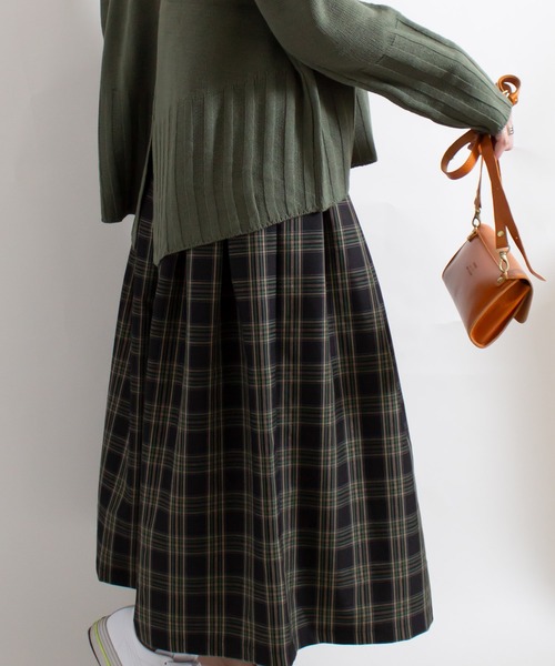 ALL ORDINARIES（オールオーディナリーズ）の「チェックWタックスカート（スカート・レディース・グリーン/レッド・F）」の6枚目の写真