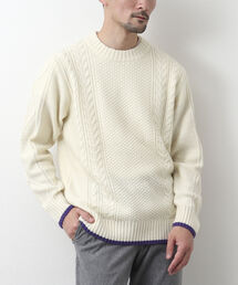 NOLLEY'S goodman | アラン柄 配色ライン プルオーバーニット(ニット/セーター)