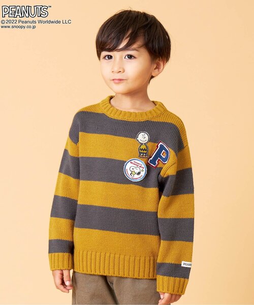 PEANUTS(ピーナッツ)の「PEANUTS3色3柄ニット(ニット/セーター・キッズ・グレー/レインボー/マスタード・80/90/100/110/120/130/140)」の2枚目の写真