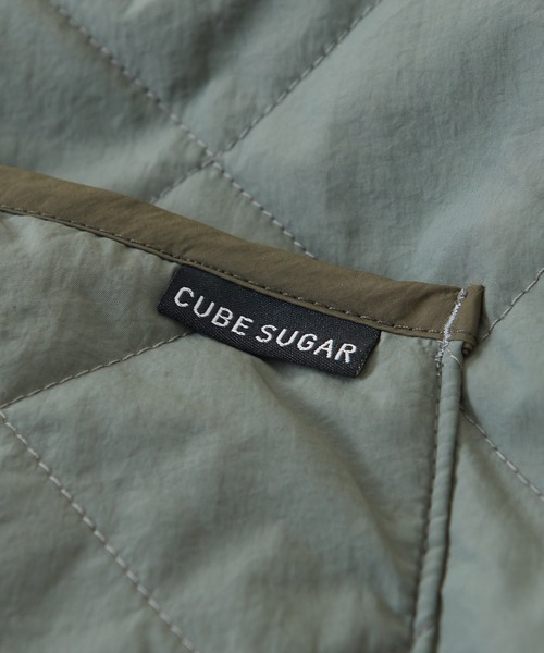 CUBE SUGAR（キューブシュガー）の「無地中綿キルティングジャケット（カバーオール・レディース・オレンジ/カーキ/ライトグレー/ブラック・M）」の14枚目の写真