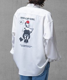 Red Cap Girl | 【a-r】〔Red Cap Girl/レッドキャップガール〕ナチュラルストレッチ バックイラスト ルーズサイズシャツ 長袖(シャツ/ブラウス)