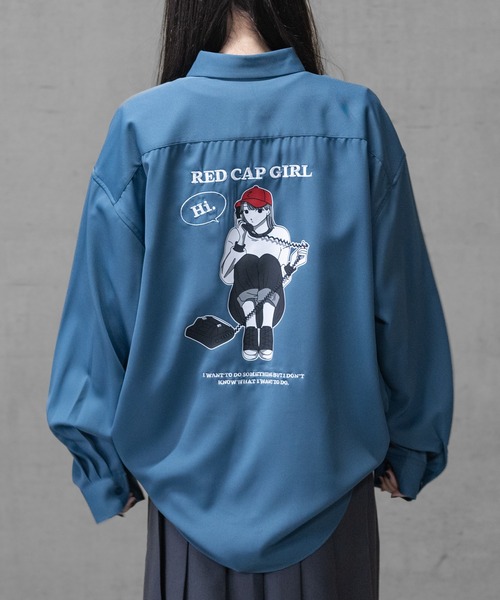 Red Cap Girl（レッドキャプガール）の「【a-r】〔Red Cap Girl/レッドキャップガール〕ナチュラルストレッチ バックイラスト ルーズサイズシャツ 長袖（シャツ/ブラウス・メンズ・ブルー/ベージュ/ホワイト/その他/ブラック/グリーン/グリーン系その他/ブラック系その他/ホワイト系その他/ブラック系その他2/ダークグレー/ブルー系その他/グレイッシュベージュ/ホワイト系その他2/ブルー系1/その他1/ライトグレー/ホワイト系1/ブラック系1・MEDIUM/X-LARGE/LARGE）」の17枚目の写真