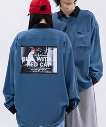 Red Cap Girl（レッドキャプガール）の「【a-r】〔Red Cap Girl/レッドキャップガール〕ナチュラルストレッチ バックイラスト ルーズサイズシャツ 長袖（シャツ/ブラウス・メンズ）」