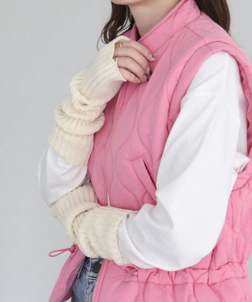 fredy emue（フレディエミュ）の「コットンアームカバー（アームカバー・レディース・ライトグリーン/キナリ/ブラウン・FREE）」の8枚目の写真