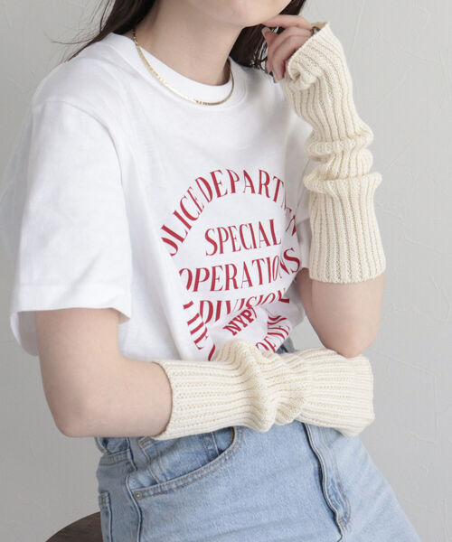 fredy emue（フレディエミュ）の「コットンアームカバー（アームカバー・レディース・ライトグリーン/キナリ/ブラウン・FREE）」の10枚目の写真