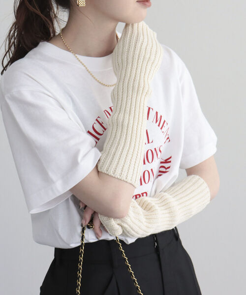 fredy emue（フレディエミュ）の「コットンアームカバー（アームカバー・レディース・ライトグリーン/キナリ/ブラウン・FREE）」の13枚目の写真