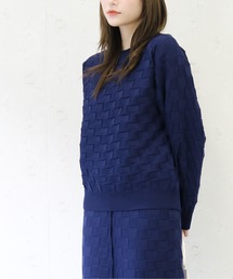 Per sist ence/パーシエンス　ポリ12G総針 ブロックチェックプルオーバー