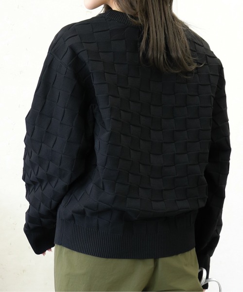 Per sist ence（パーシエンス）の「Per sist ence/パーシエンス　ポリ12G総針 ブロックチェックプルオーバー（ニット/セーター・レディース・ブラック/アイボリー/ネイビー/グリーン・FREE）」の14枚目の写真