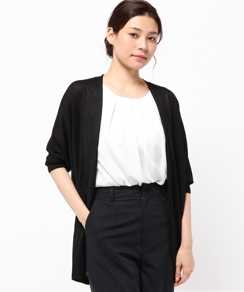 VENCEEXCHANGE（ヴァンスエクスチェンジ）の「ストールカーディガン（カーディガン/ボレロ・レディース・グレー/ブラック/その他35・MEDIUM）」の13枚目の写真