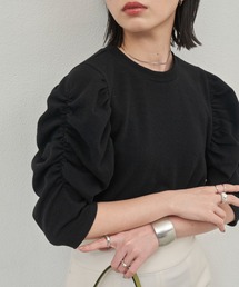 ギャザーボリュームハーフスリーブトップス
