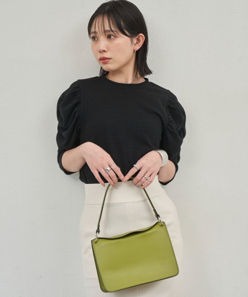 Aunt Marie's（アントマリーズ）の「ギャザーボリュームハーフスリーブトップス（Tシャツ/カットソー・レディース・ブラック/ナチュラル/ホワイト・FREE）」の12枚目の写真