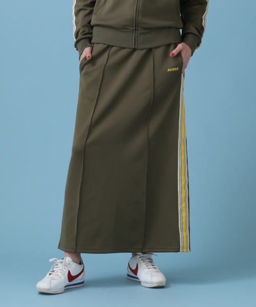 AVIREX（アヴィレックス）の「《WEB&DEPOT限定》TRACK SKIRT/ トラックスカート（スカート・レディース・オリーブ/ブラック/ライトブルー・FREE）」の2枚目の写真