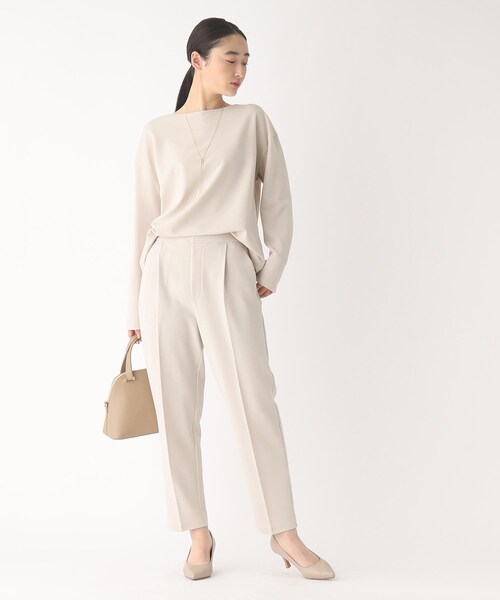 OPAQUE.CLIP（オペークドットクリップ）の「◆セットアップ対応 パール調ボタンジョーゼットトップス（Tシャツ/カットソー・レディース・ライトブルー/ブラック/ライトベージュ・38/40/42）」の8枚目の写真