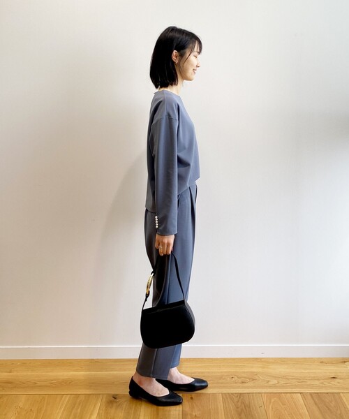 OPAQUE.CLIP（オペークドットクリップ）の「◆セットアップ対応 パール調ボタンジョーゼットトップス（Tシャツ/カットソー・レディース・ライトブルー/ブラック/ライトベージュ・38/40/42）」の20枚目の写真