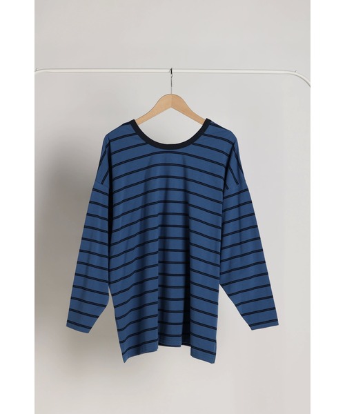 WoM(ワム)の「MULTI BORDER TOPS(Tシャツ/カットソー・レディース・オフホワイト/ネイビー/ピンク/ライトブルー・FREE)」の3枚目の写真