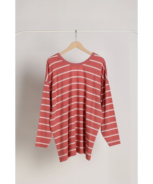 WoM(ワム)の「MULTI BORDER TOPS(Tシャツ/カットソー・レディース・オフホワイト/ネイビー/ピンク/ライトブルー・FREE)」の4枚目の写真