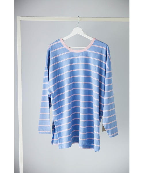 WoM(ワム)の「MULTI BORDER TOPS(Tシャツ/カットソー・レディース・オフホワイト/ネイビー/ピンク/ライトブルー・FREE)」の5枚目の写真