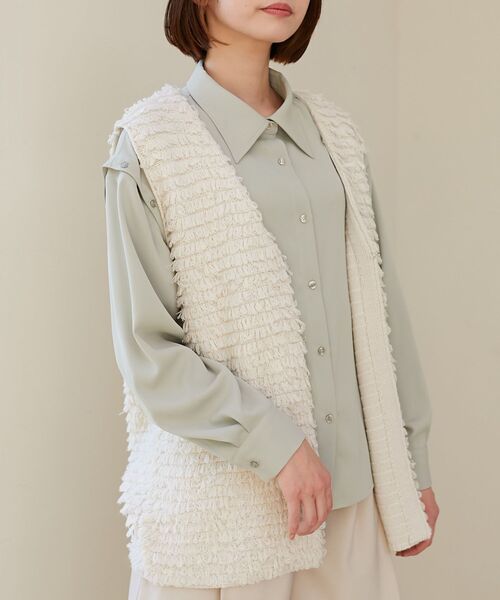 MAJESTIC LEGON(マジェスティックレゴン)の「ミニループニットベスト(ベスト・レディース・ベージュ/アイボリー・MEDIUM)」の19枚目の写真