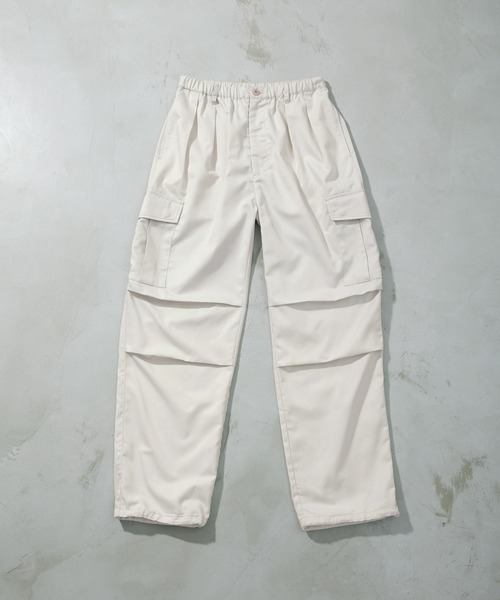 MONO-MART(モノマート)の「タックワイドストレートミリタリーカーゴパンツ(カーゴパンツ・メンズ・ブラック/カーキ/ネイビー/ライトベージュ/アイボリー/ライトグレー/チャコール/ダークブラウン・M/L/S)」の12枚目の写真