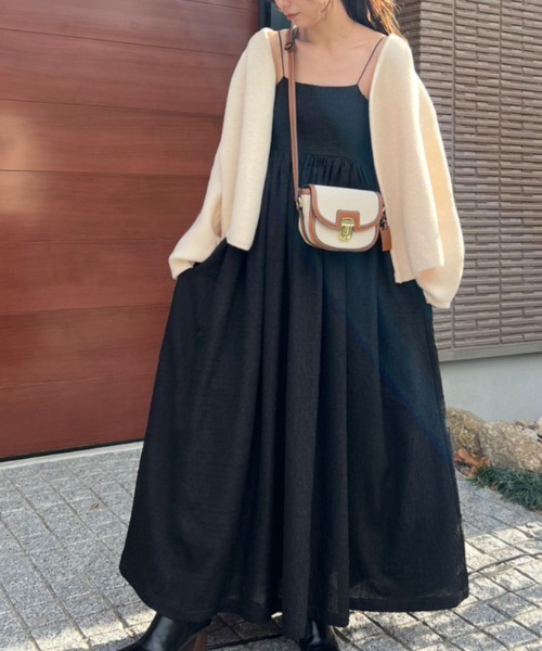 ACYM（アシーム）の「Pin strap volumy dress（ワンピース・レディース・ベージュ/ブラック・FREE）」の9枚目の写真