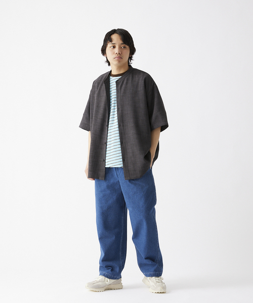 JOURNAL STANDARD relume(ジャーナルスタンダード レリューム)の「"イージーケア"TEC CANVAS バンドカラー 半袖シャツ(シャツ/ブラウス・メンズ・ブラウン系その他/ブラック/アイボリー/クリアブルー・LARGE/MEDIUM)」の19枚目の写真