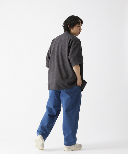 JOURNAL STANDARD relume(ジャーナルスタンダード レリューム)の「"イージーケア"TEC CANVAS バンドカラー 半袖シャツ(シャツ/ブラウス・メンズ・ブラウン系その他/ブラック/アイボリー/クリアブルー・LARGE/MEDIUM)」の20枚目の写真